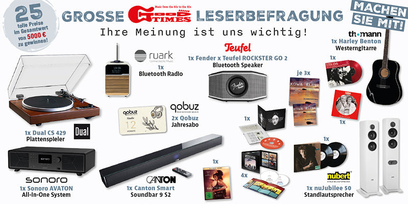 GOODTIMES-LESERBEFRAGUNG: ES WARTEN AUF EUCH 25 PREISE IM WERT VON 5000 EURO