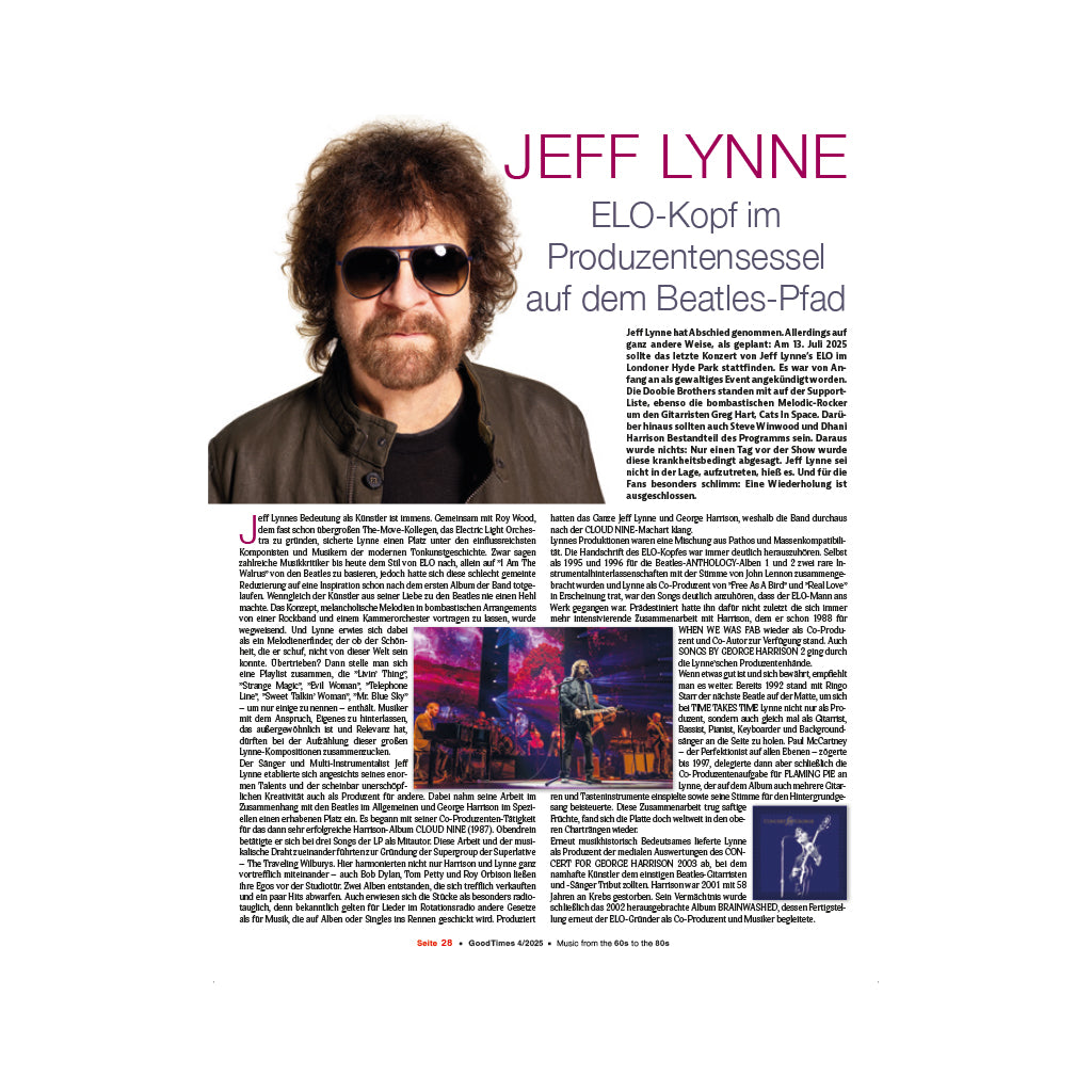 DIE NEU GOODTIMES: ZUM BÜHNENABSCHIED VON JEFF LYNNE