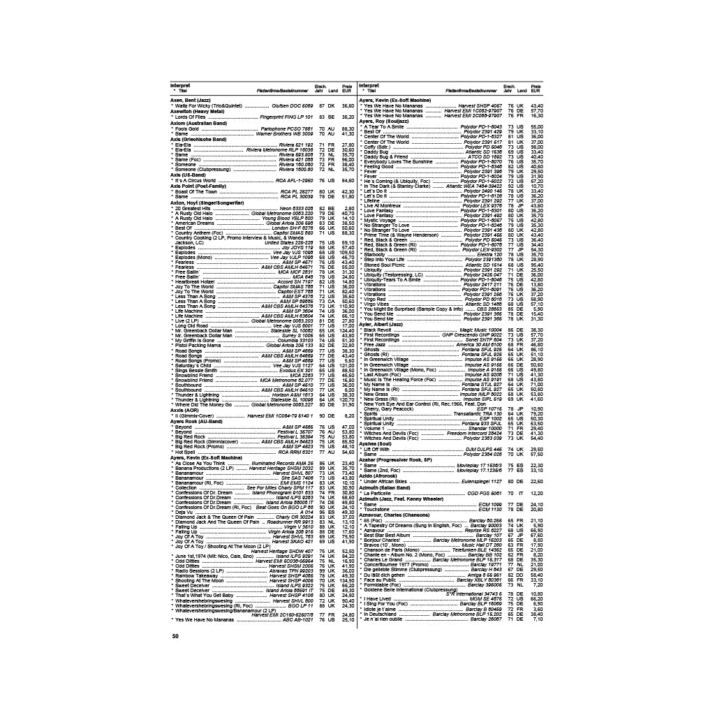 Rock&Pop LP/CD Preiskatalog 2026/27